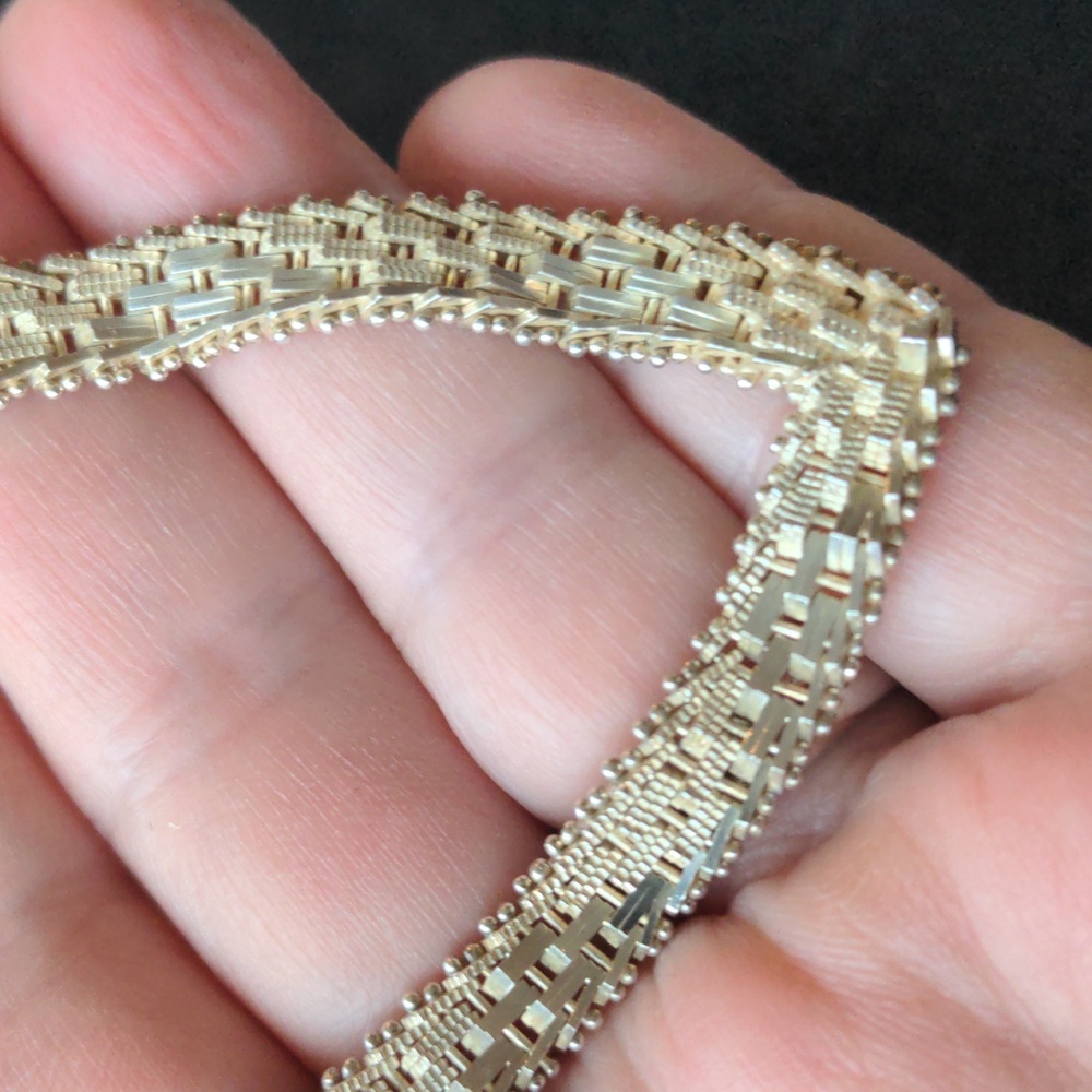 Vintage 925 sterling silver Riccio V-shape Chevron necklace - Picture 3 of 11